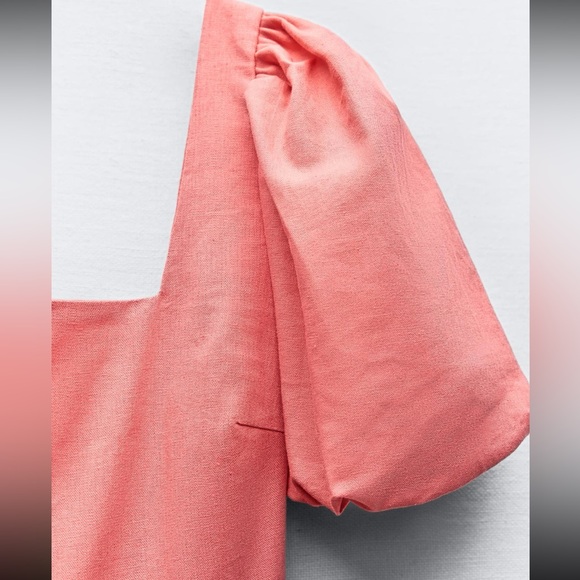 Linen bow mini dress NWT zara - Picture 5 of 6